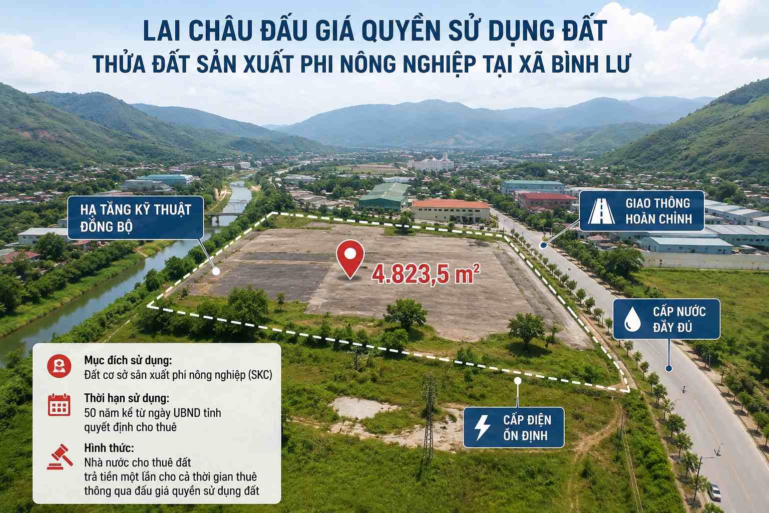 Non-agricultural land plots and assets on land will be auctioned by Lai Chau. Illustrative photo: Created by AI