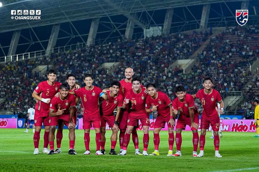 Thailand team defeated Laos team 5-0 to have a favorable start at ASEAN Cup 2026. Photo: FAT