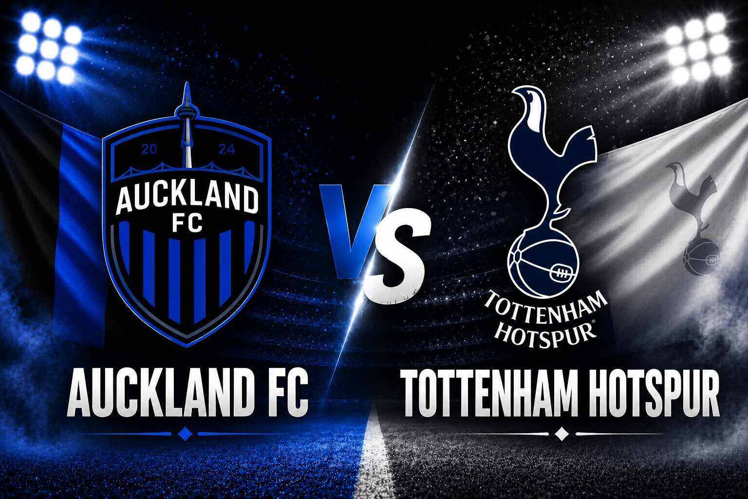 Football commentary on Auckland FC and Tottenham.  Graphics: Van An