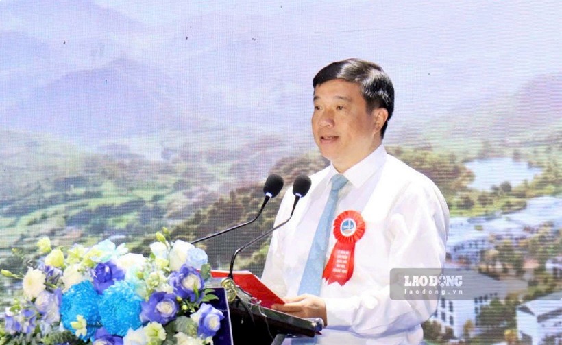Ông Y Thanh Hà Niê Kđăm - Ủy viên Trung ương Đảng, Bí thư Tỉnh ủy Lâm Đồng phát biểu tại buổi lễ. Ảnh: Phúc Khánh