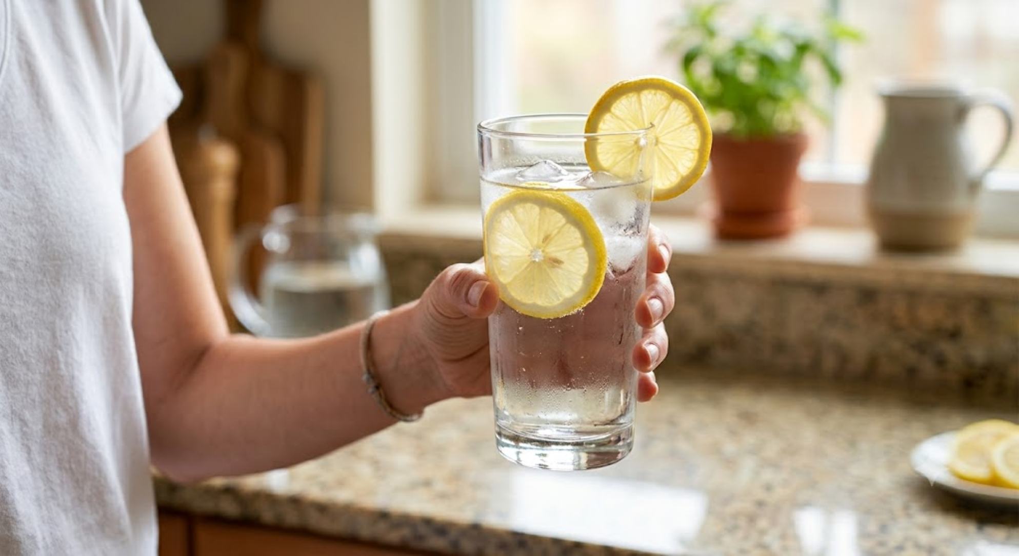Filtered water is a morning drink that helps enhance kidney function. Photo created by AI