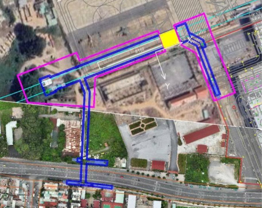 Vị trí ga metro dưới nhà ga T3 Tân Sơn Nhất. Ảnh: MAUR