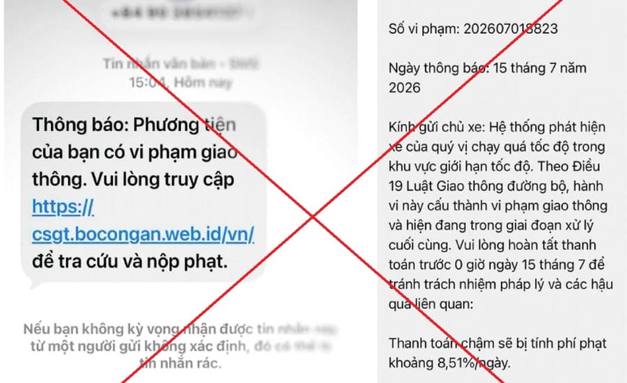 Fake messages commonly used by subjects. Photo: Hanoi City Police