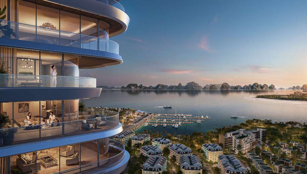 Hệ sinh thái sống, nghỉ dưỡng, thương mại và giải trí đã hiện hữu tại Halong Marina mở rộng không gian trải nghiệm từ tòa tháp Prima Bay. Ảnh: BIM Land