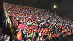 4,000-seat stands serving people and tourists watching the 2026 People's Police Sports Festival. Photo: Thanh Huyen