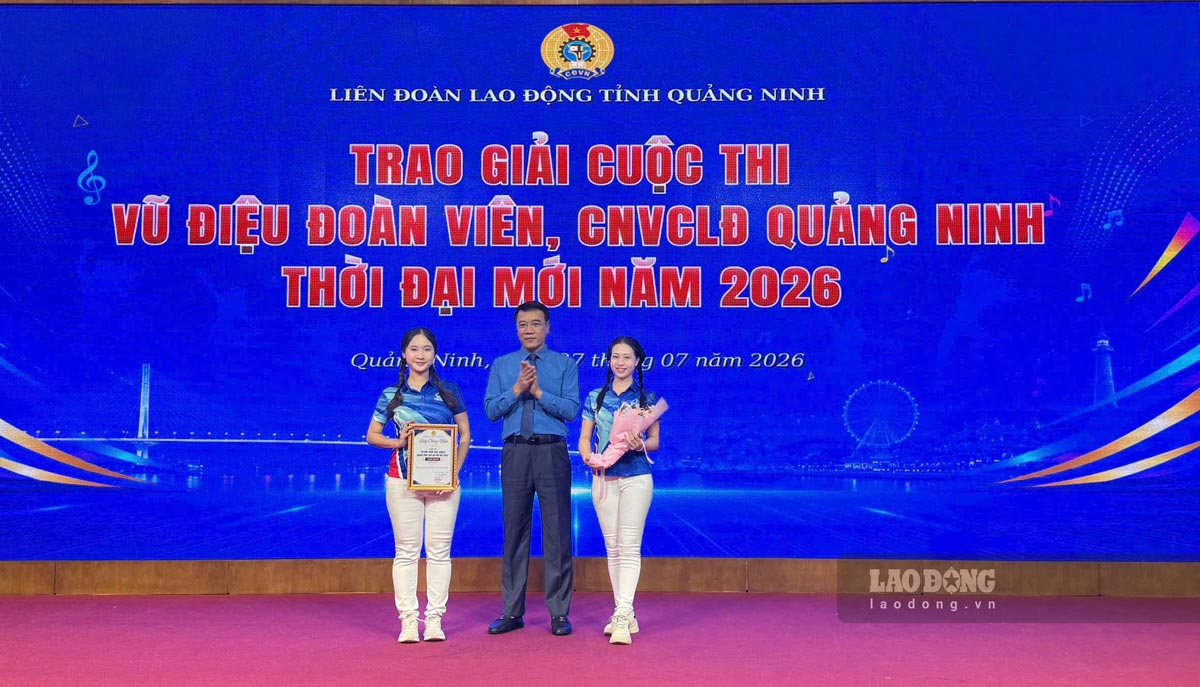 LĐLĐ tỉnh Quảng Ninh trao giải cuộc thi “Vũ điệu đoàn viên, CNVCLĐ Quảng Ninh thời đại mới” năm 2026. Ảnh: Nguyễn Hùng