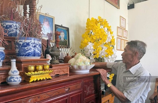 Ông Nguyễn Tăng Thà, cậu ruột của liệt sĩ Nguyễn Công Tuấn. Ảnh: Trần Lâm