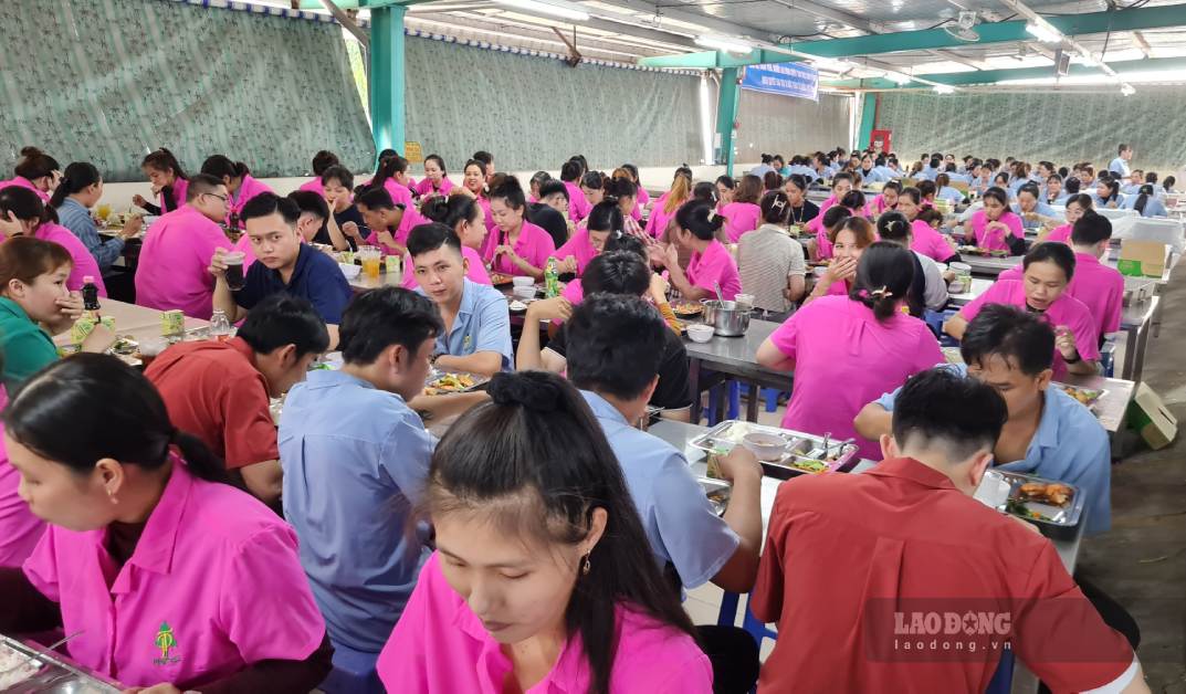 “Bữa cơm Công đoàn” gắn kết giữa người lao động và người sử dụng lao động. Ảnh: Nhật Hồ.
