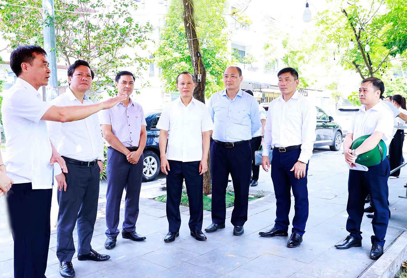 The Central inter-sectoral working delegation surveys the reality at the Southern Hiep Hoa Urban Area, Hiep Hoa commune. Photo: Bac Ninh e-Portal