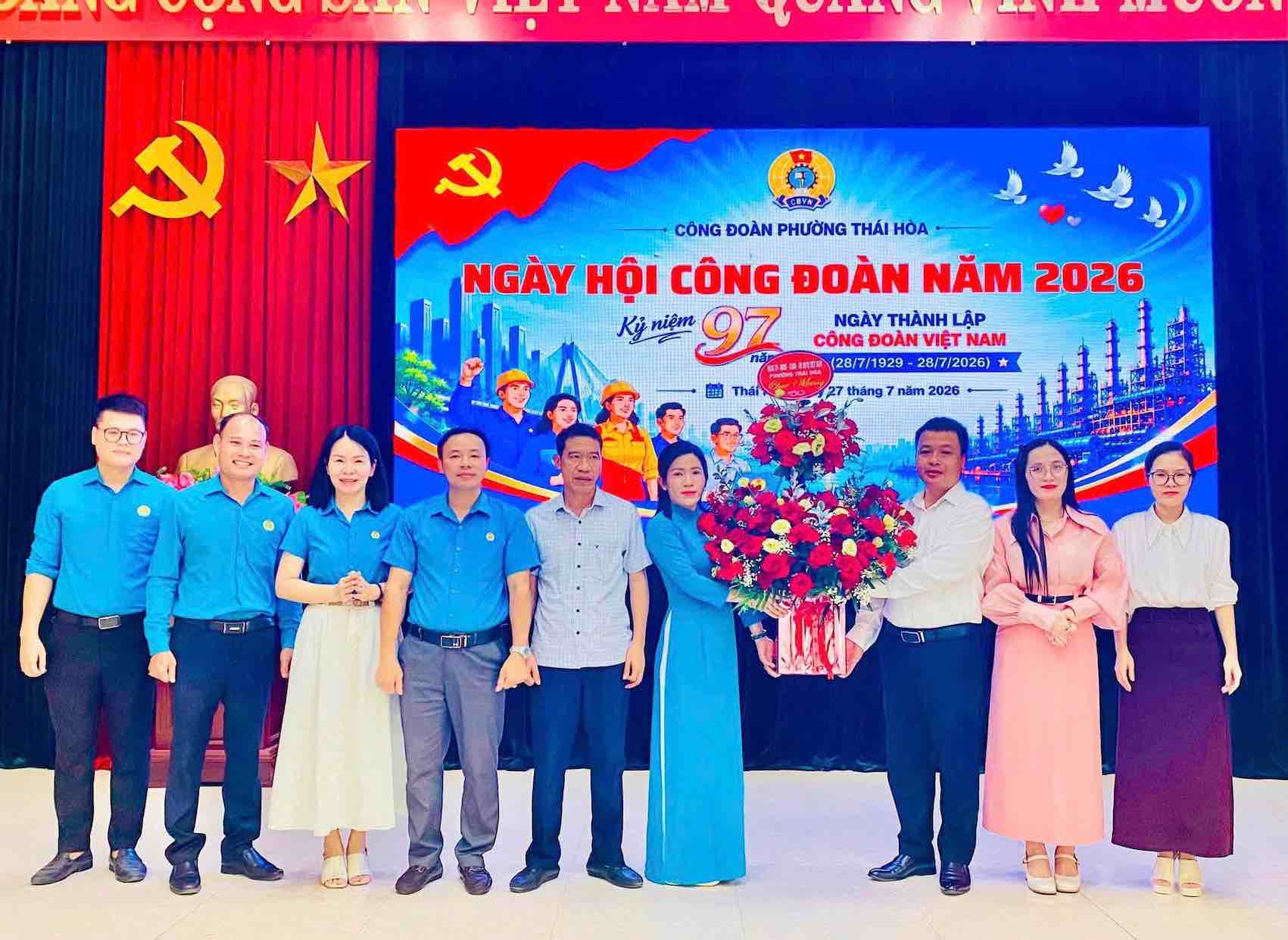 Thai Hoa Ward Trade Union organizes Trade Union Day 2026. Photo: Nghe An Trade Union
