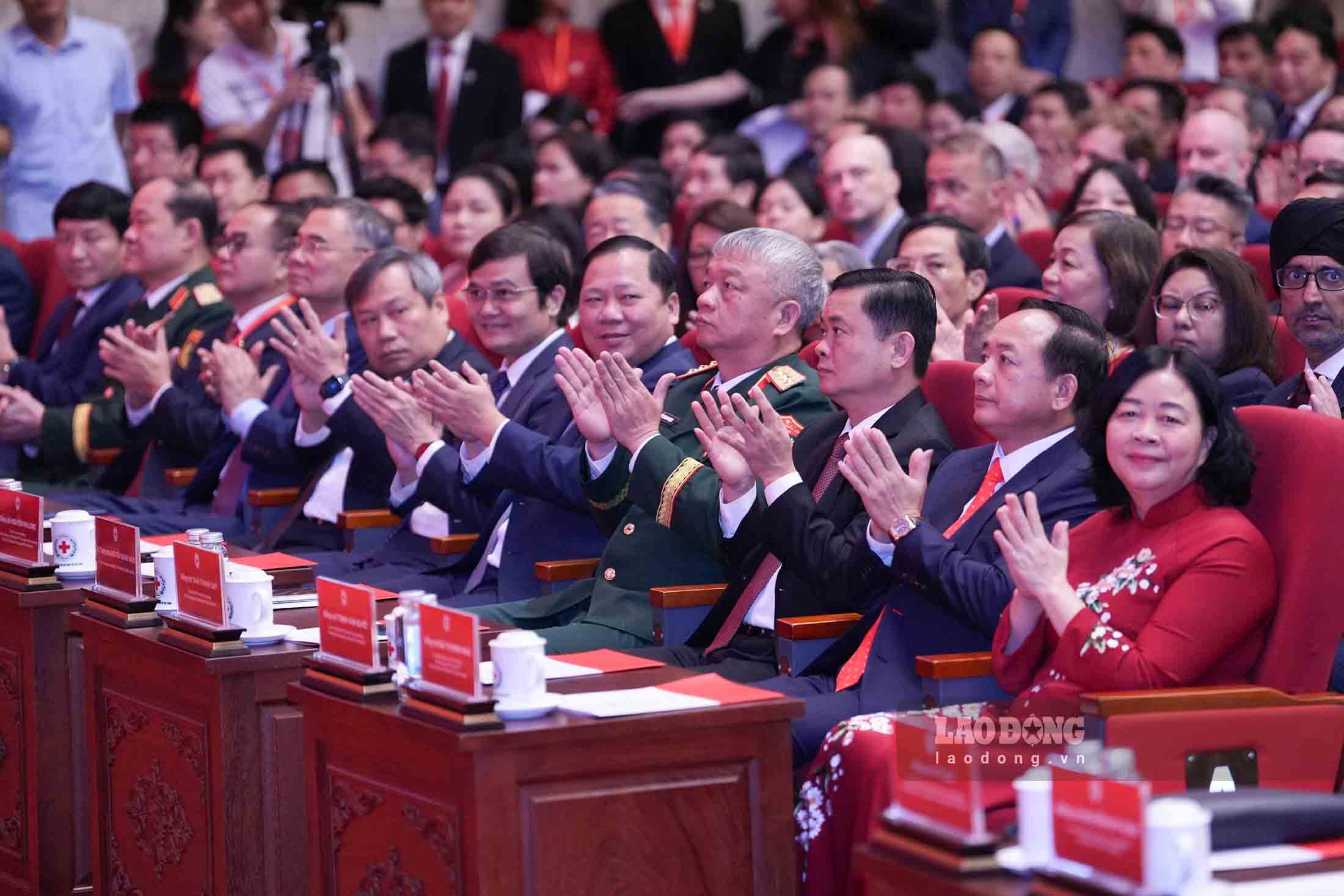 Các đại biểu dự phiên trọng thể Đại hội đại biểu toàn quốc Hội Chữ thập đỏ Việt Nam khóa XII, nhiệm kỳ 2026-2031. Ảnh: Hữu Chánh