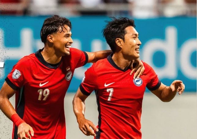 Singapore team temporarily leads the ASEAN Cup group A standings. Photo: Singapore Football Association