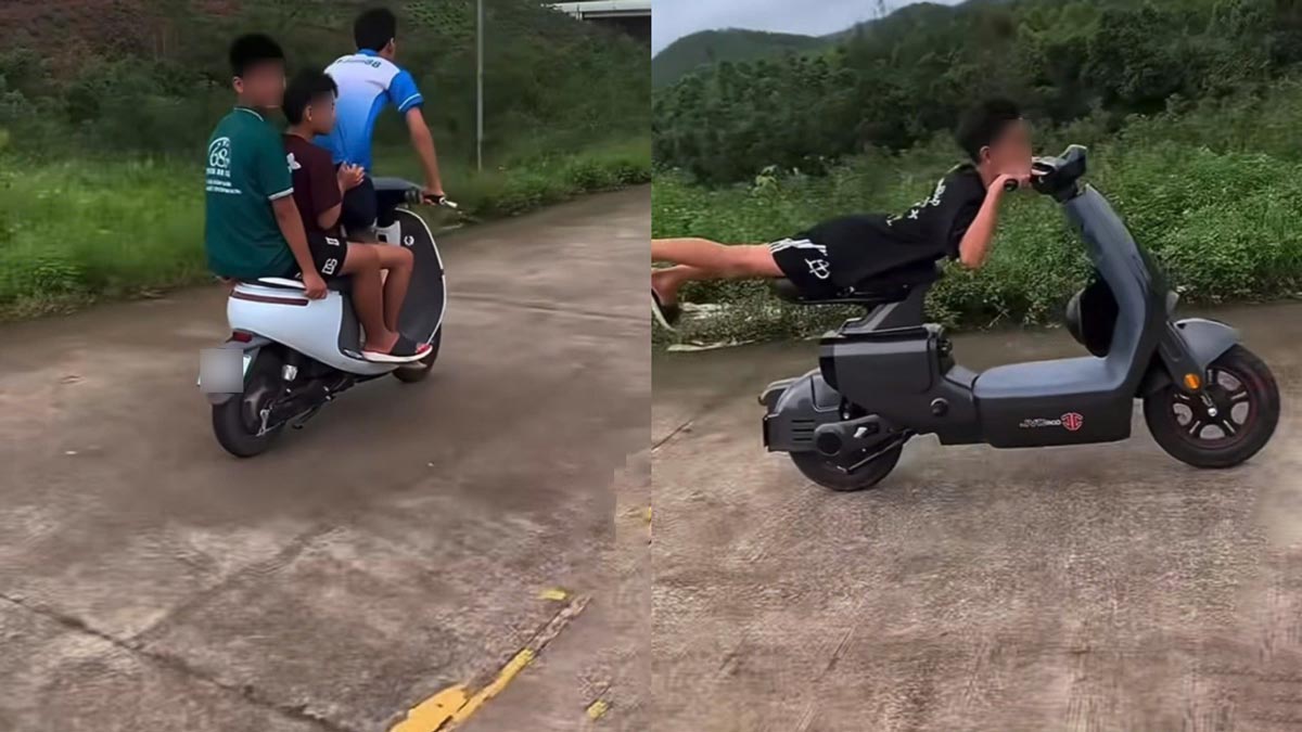 Hình ảnh vi phạm của các thiếu niên từ video. Ảnh: Công an Quảng Ninh