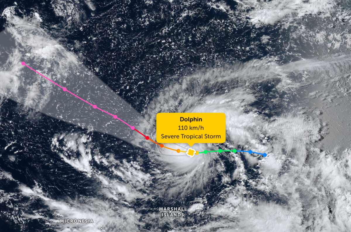 La tempête Dolphin est sur le point de se transformer en ouragan. Photo: JTWC