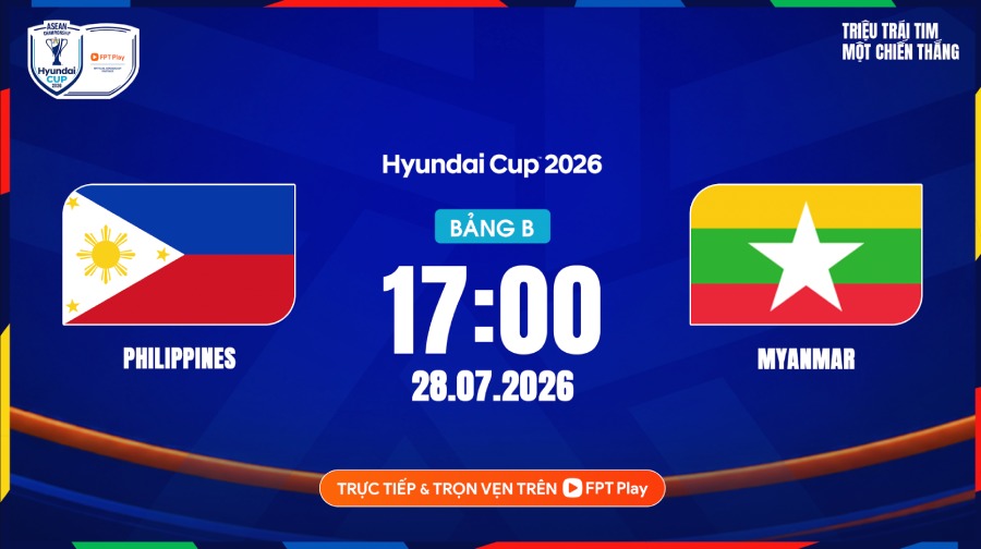 Link to watch live football Philippines vs Myanmar at ASEAN Cup 2026. Photo: FPT Play