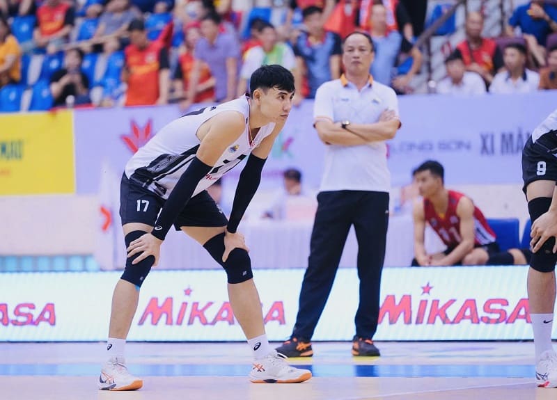 Main attacker Nguyen Ngoc Thuan will be a member of the Vietnam Army Men's Volleyball Team participating in this tournament. Photo: VFV