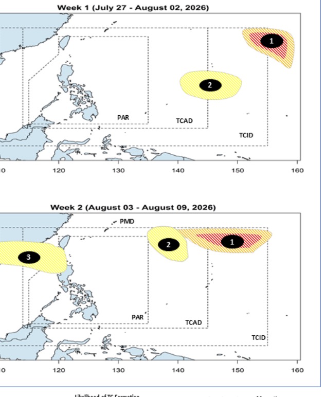 Áp thấp nối áp thấp sau siêu bão tiềm năng Dolphin. Ảnh: PAGASA 