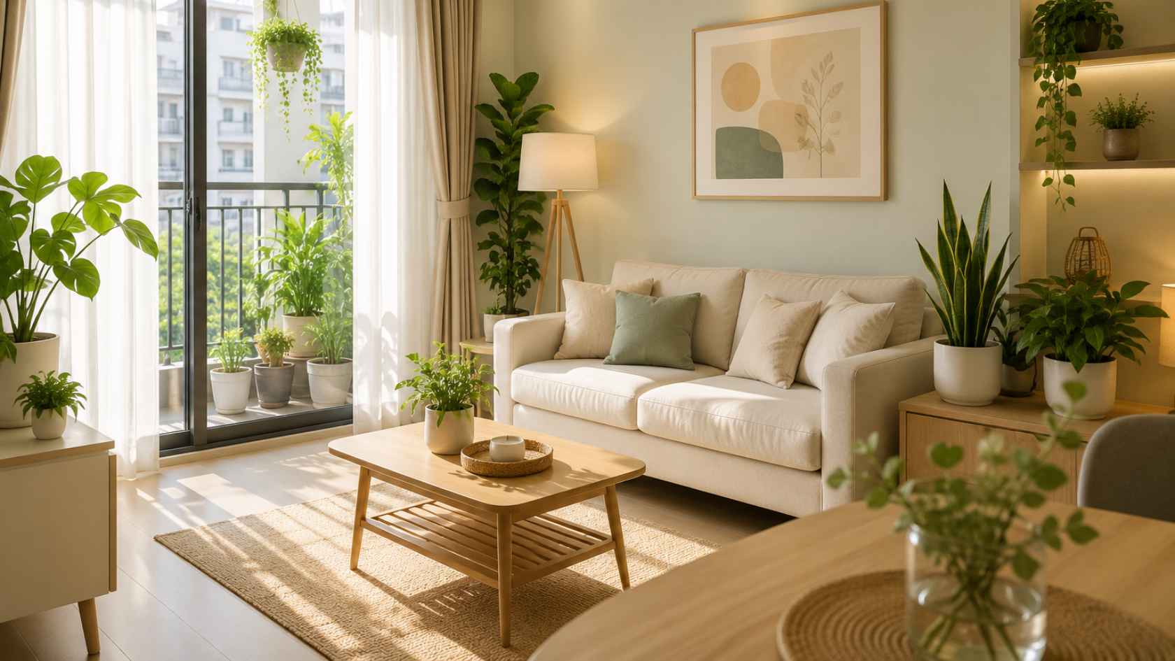 Những thay đổi nhỏ giúp không gian sống sáng và thoáng hơn. (Ảnh có sự hỗ trợ của AI)