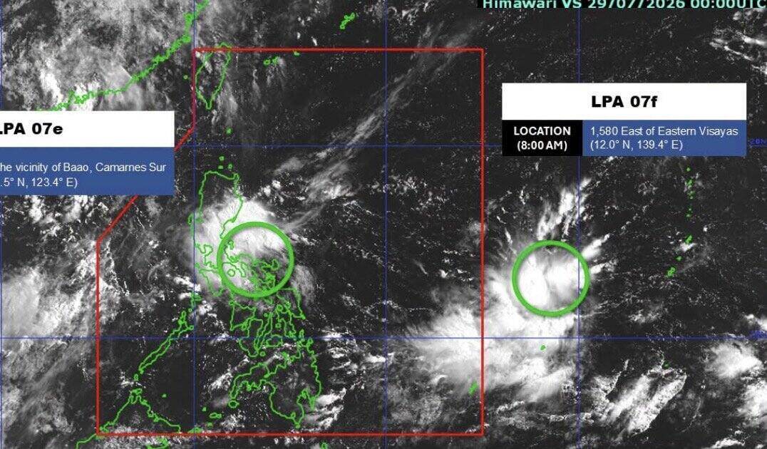 Low pressure systems have continuously formed in the East Sea in the past 2 days. Photo: PAGASA