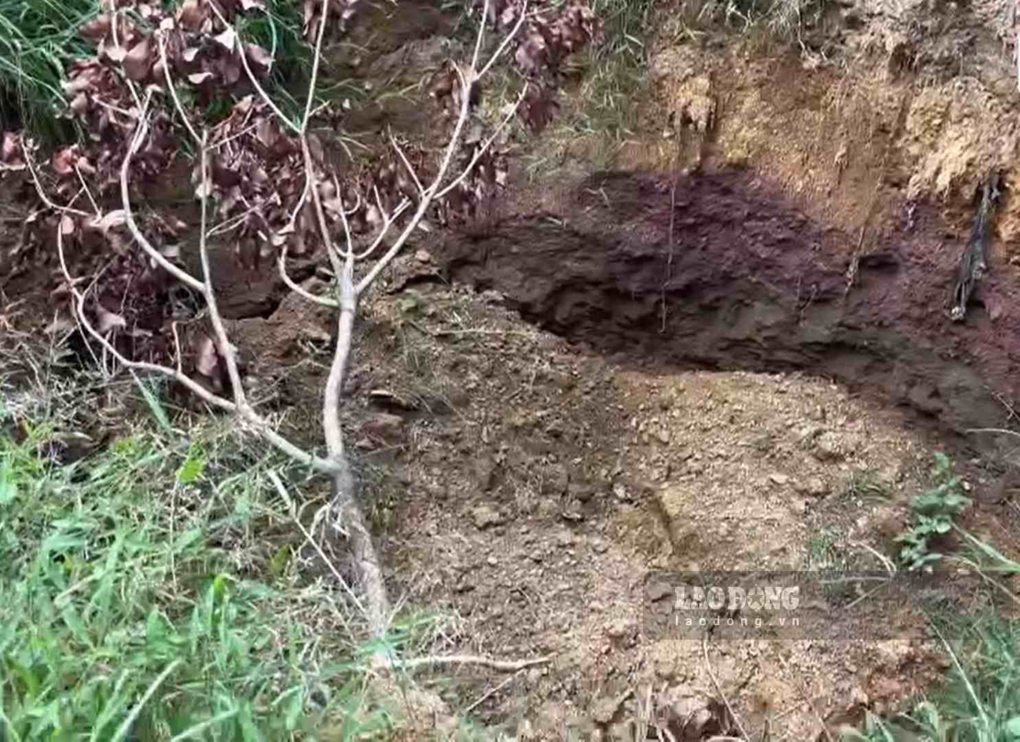 Many subsidence holes, accompanied by unusual cracks, have directly affected the houses and lives of dozens of households in Sao Lam village, Thanh Son commune, Ninh Binh province. Photo: Nguyen Truong