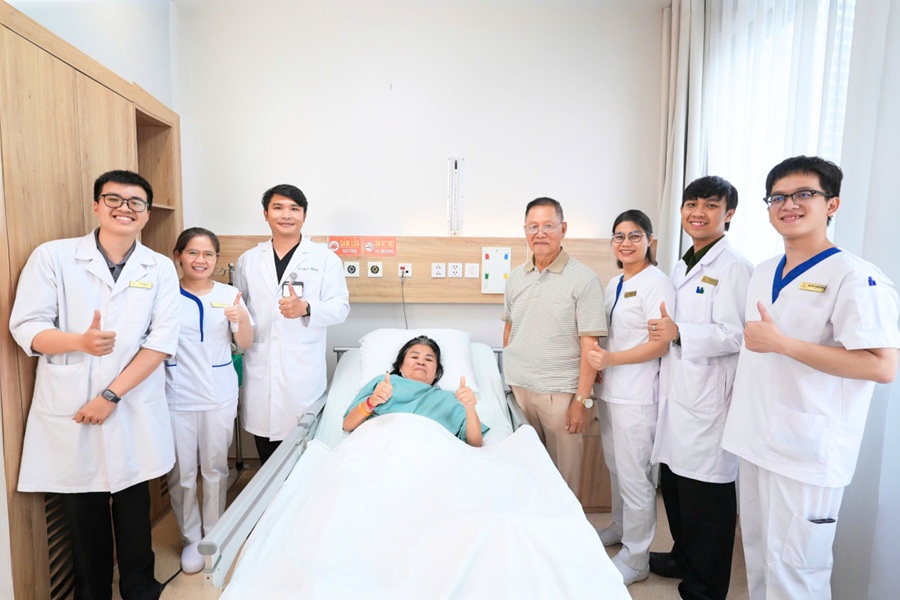 Patient N.L recovered stably after surgery. Photo: Vinmec