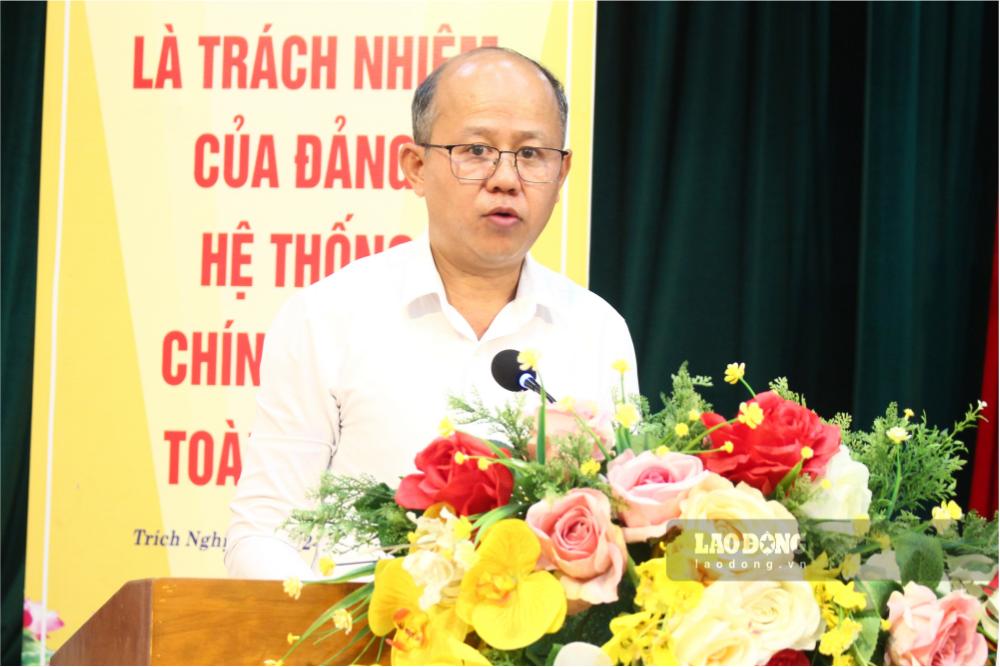 Báo cáo kết quả hoạt động của Khối thi đua. Ảnh: Thanh Huyền