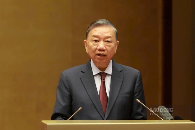 General Secretary and President To Lam delivers a directive speech at the conference. Photo: Hai Nguyen