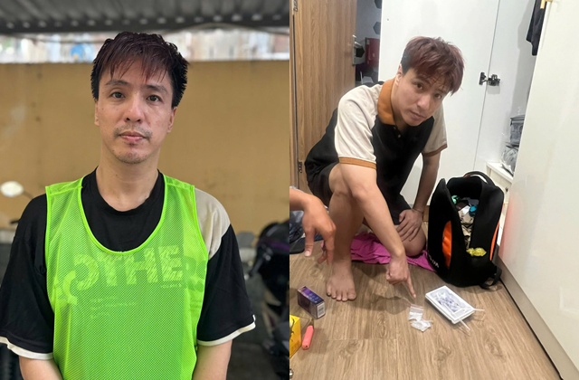Tang Nhat Tue at the time of arrest. Photo provided by the Police