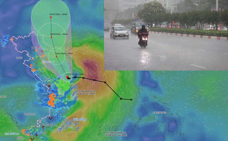 Rain forecast from July 4 due to the impact of storm No. 1. Photo compiled by: An An/ Source: Vietnam Disaster Monitoring System