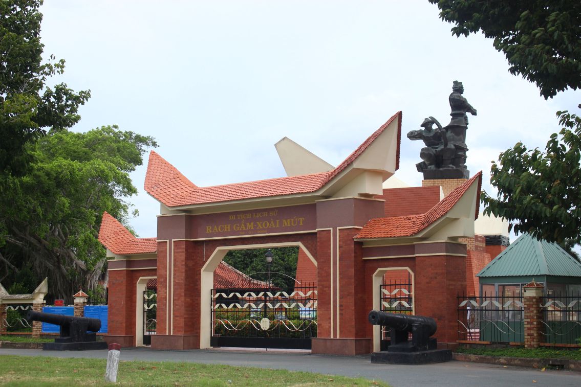 Special national relic Rach Gam - Xoai Mut historical relic area seen from the outside. Photo: Thanh Mai