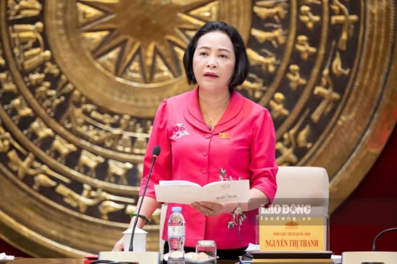 Member of the Party Central Committee, Vice Chairman of the National Assembly Nguyen Thi Thanh proposed that it is necessary to identify the inadequacies of policies to improve them in order to better ensure the rights of workers. Photo: Vu Hieu