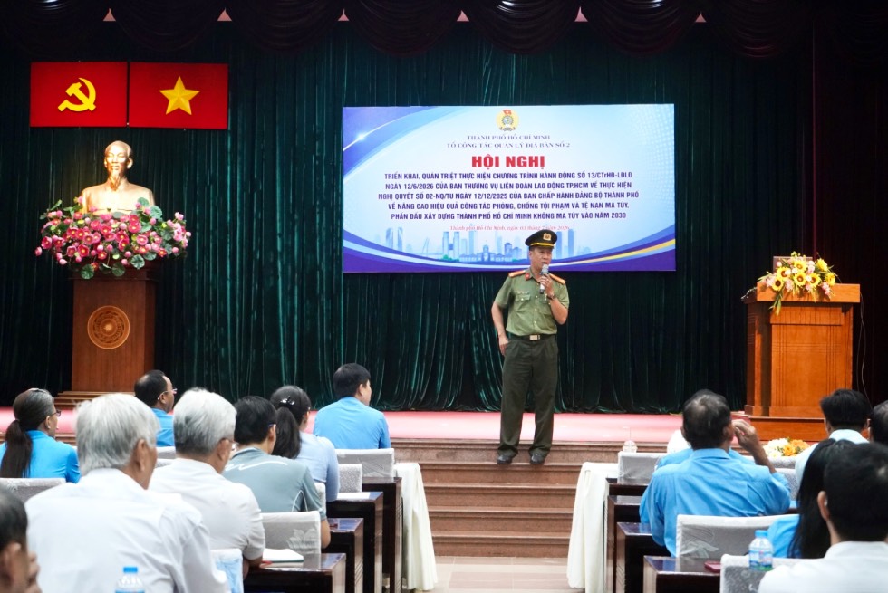 Hội nghị có sự tham dự của nhiều cán bộ công đoàn, chủ doanh nghiệp, chủ nhà trọ trên địa bàn thành phố. Ảnh: Mai Anh. 