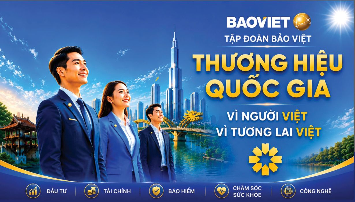 Bao Viet ranks 16th in the Top 100 Most Valuable Brands in Vietnam, consolidating Bao Viet's leading position in the insurance sector. Photo: TĐBV