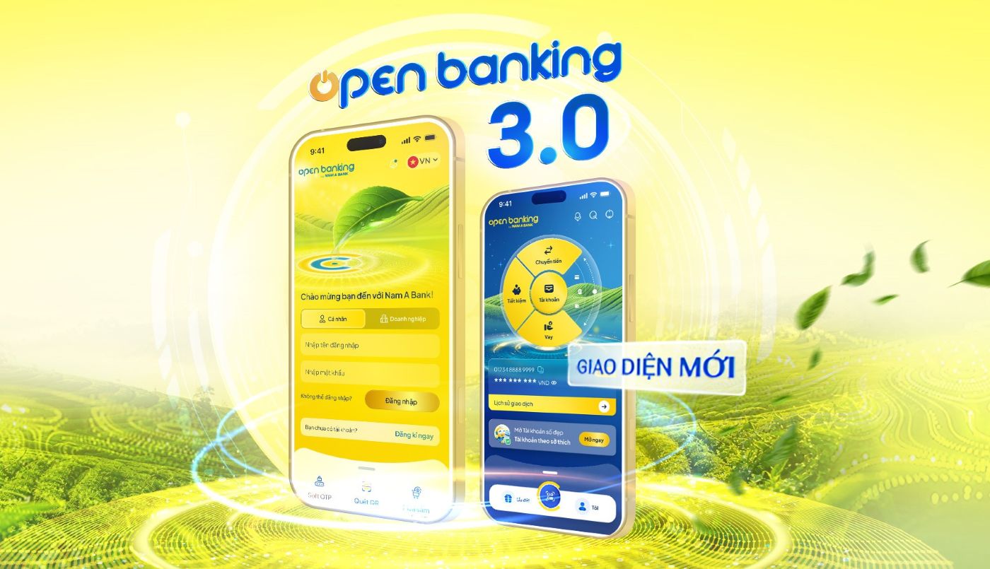 The Open Banking 3.0 digital banking application brings superior experiences to customers. Photo: Nam A Bank