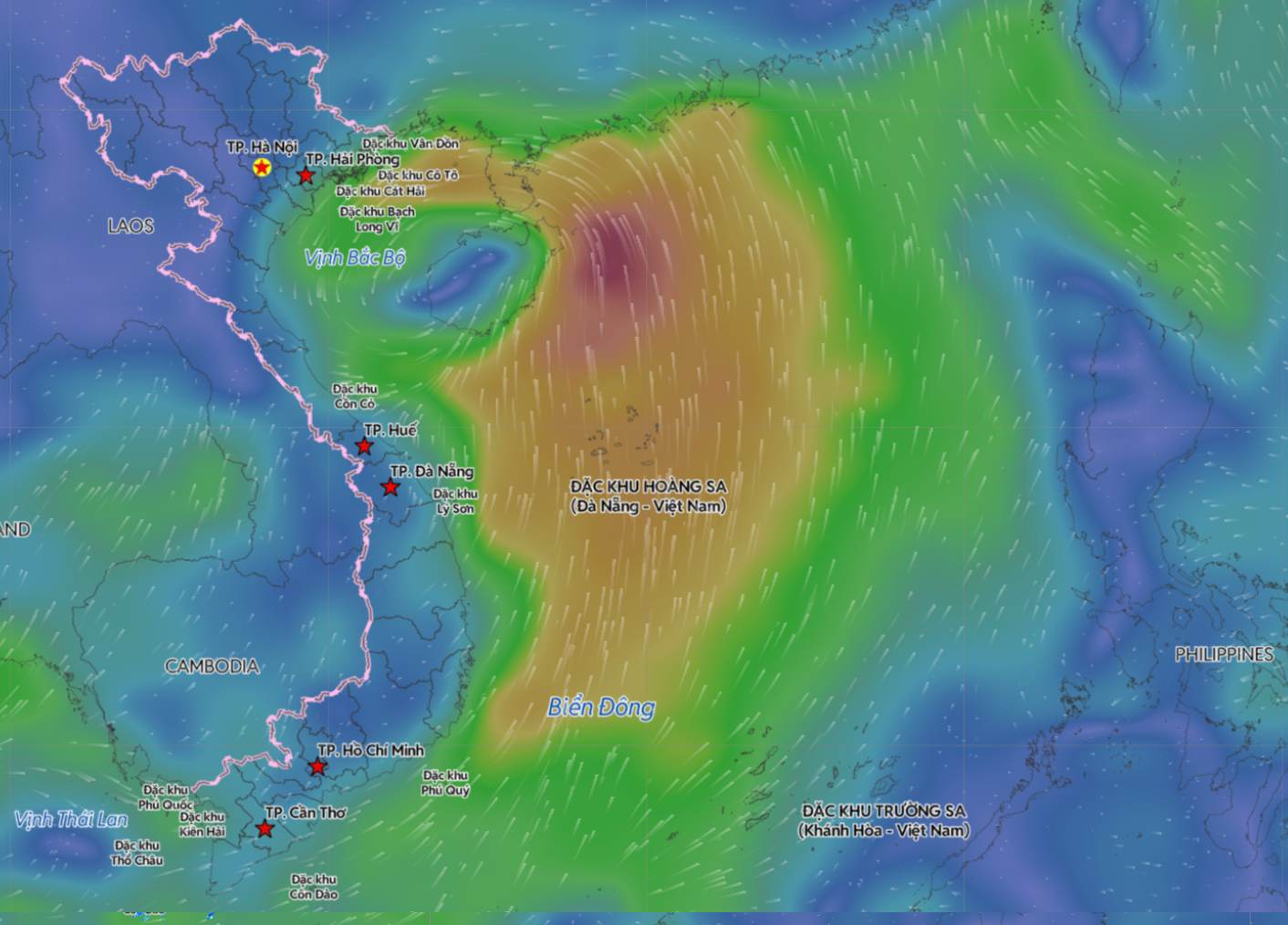 Update on storm No. 1 position at 8:00 PM on July 3rd. Source: Vietnam Disaster Monitoring System