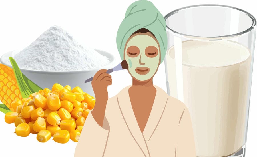 Skin masks for women from cornstarch and cow's milk. Graphics: Minh Vu