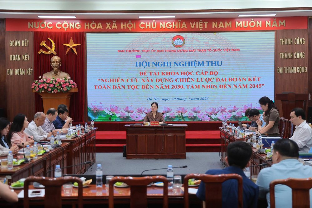 Overview of the Acceptance Conference of the ministerial-level scientific project "Research on building the strategy of great national unity to 2030, vision to 2045". Photo: Hoai Nam/VFF Vietnam