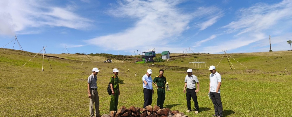 The field survey team aims to determine the location and conditions to serve the organization of the Bui Hui Steppe Festival in 2026. People's Committee of Dang Thuy Tram commune, Quang Ngai province