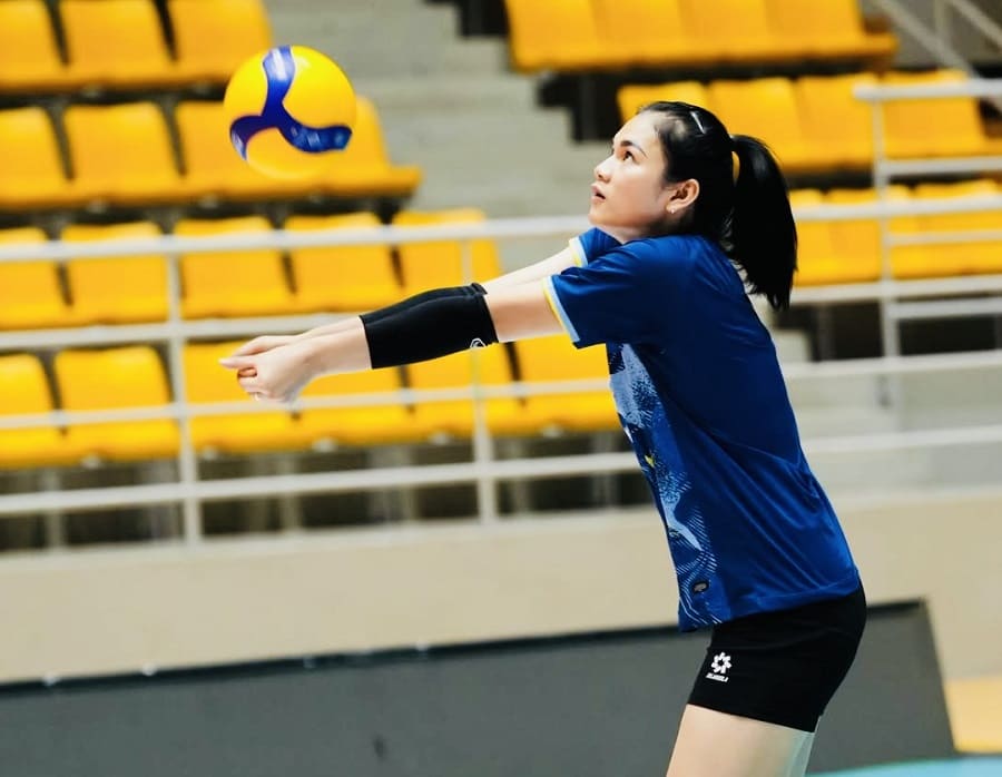 The Vietnamese women's volleyball team has trained at Dong Anh Gymnasium (Hanoi). Photo: VFV