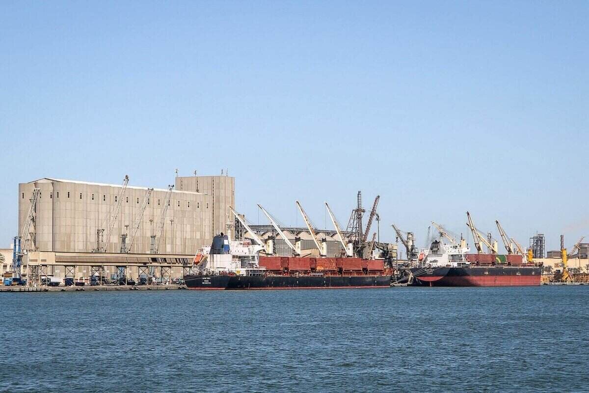 Port de Damiette en Égypte le 30 juillet. Photo: AFP