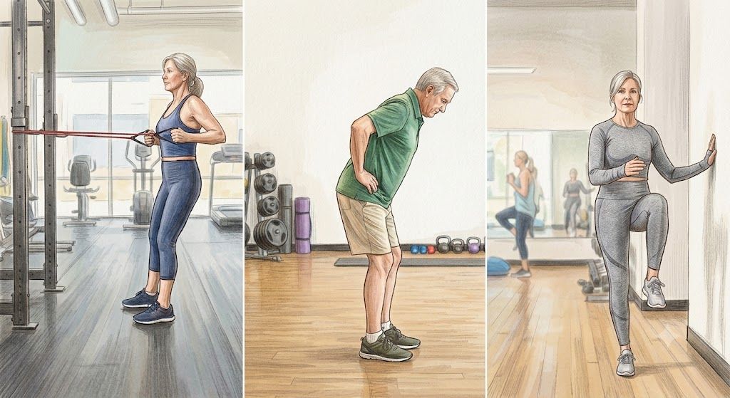 For the elderly, performing appropriate exercises helps strengthen muscles. Image created by AI