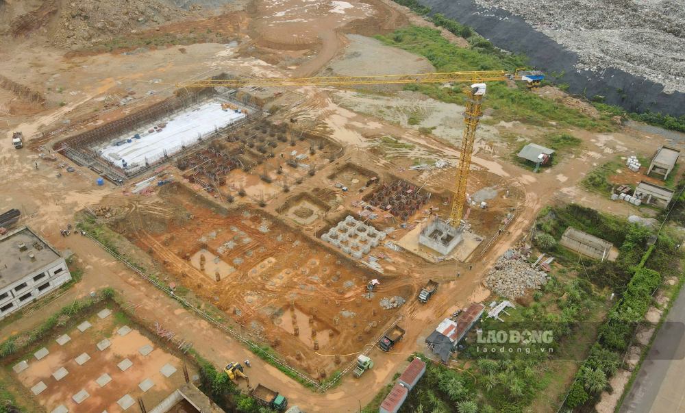 Hiện trạng thi công dự án nhà máy đốt rác thải sinh hoạt phát điện tại phường Bỉm Sơn, tỉnh Thanh Hóa. Ảnh: Quách Du