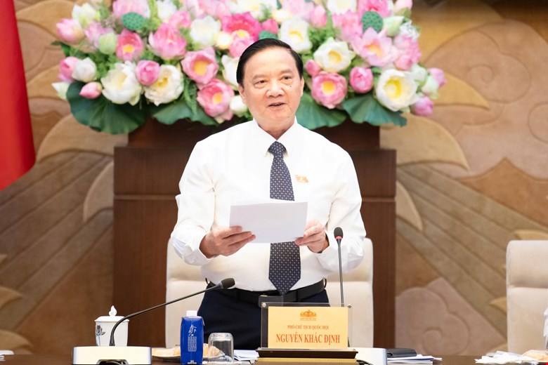 National Assembly Vice Chairman Nguyen Khac Dinh requests the application of digital transformation to build a database. Photo: Quochoi. vn