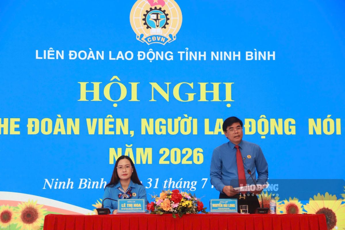 Conference "Listening to union members and workers speak" in 2026 at Bao Minh Industrial Park, Ninh Binh province. Photo: Ha Vi