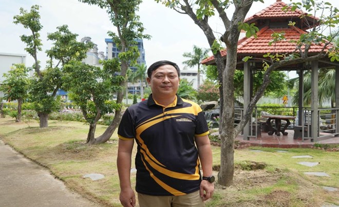 Anh Lưu Trung Bộ - Chủ tịch Công đoàn Công ty TNHH VLXD Saint-Gobain Bắc Việt Nam. Ảnh: Mai Dung