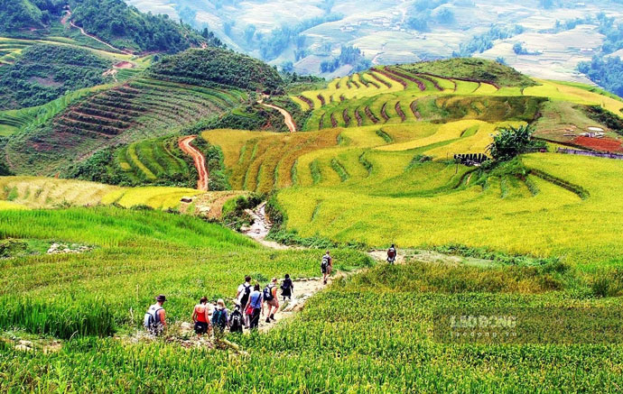 Turistas internacionales experimentan la cultura tradicional de Ta Van. Foto: Pham Quynh