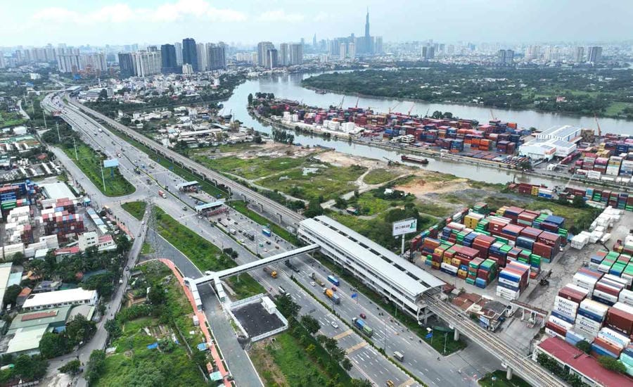 63 hectares of ICD Truong Tho port land will be developed into a TOD urban area after 2030. Photo: Anh Tu