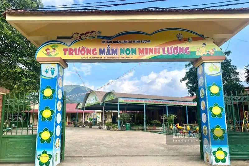 Trường Mầm non Minh Lương (xã Minh Lương, tỉnh Lào Cai). Ảnh: Đinh Đại
