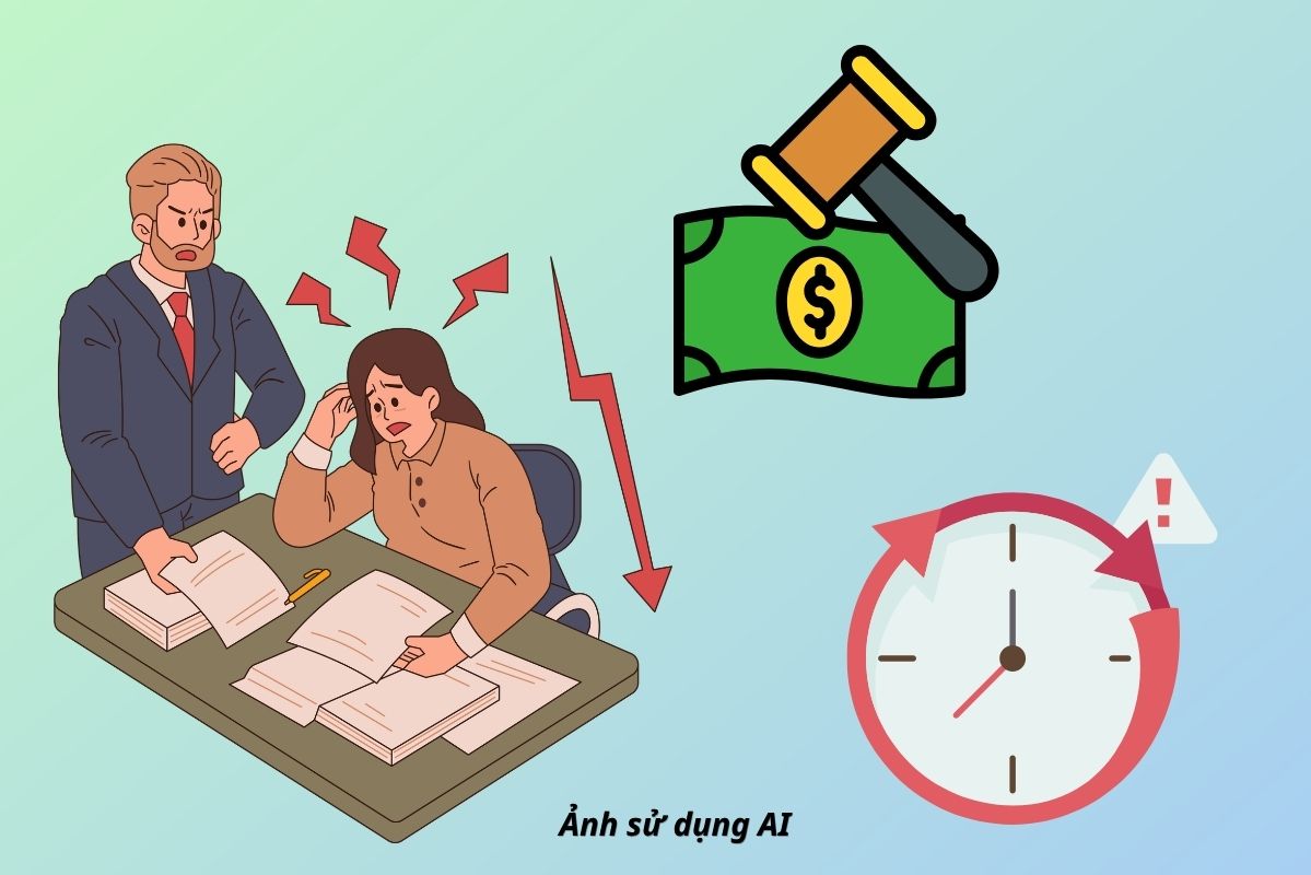 Mobilizing workers to work overtime against regulations will be fined up to 75 million VND. Graphics: AI