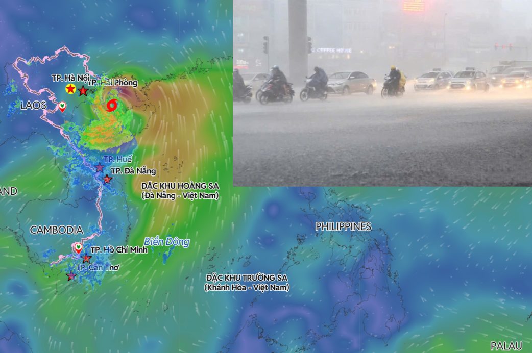 Storm No. 1 will cause heavier rain in the Northeast from this afternoon 4. 7. Photo compiled by: An An/Vietnam Disaster Monitoring System